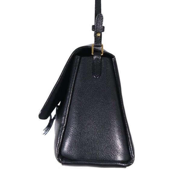 Aritzia Wilfred Women’s One Size Black Crossbody Flap Bag Glossy Leather Purse - Picture 11 of 16